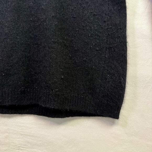 Vintage 100% Cashmere Sweater 80s 90s Casual Corner Women's Medium Black - Picture 7 of 8